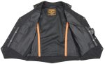Milwaukee Leather MLL4545 Women’s Black Premium Leather Lightweight Classic 4-Snap V-Neck Motorcycle Rider Vest - Image 4