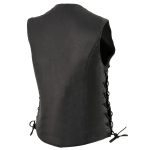 Milwaukee Leather MLL4546 Women’s Black Premium Leather Lightweight V-Neck Motorcycle Rider Vest w/ Side Laces - Image 9