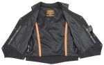 Milwaukee Leather MLL4546 Women’s Black Premium Leather Lightweight V-Neck Motorcycle Rider Vest w/ Side Laces - Image 7