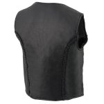 Milwaukee Leather MLL4550 Women’s Black Premium Leather Classic Braided Deep V-Neck Motorcycle Rider Vest W/Front Zip - Image 8