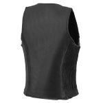 Milwaukee Leather MLL4555 Women’s Black Premium Leather Zipper Closure Motorcycle Rider Vest w/ Stretch Side Panel - Image 6