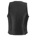 Milwaukee Leather MLL4555 Women’s Black Premium Leather Zipper Closure Motorcycle Rider Vest w/ Stretch Side Panel - Image 2