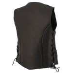 Milwaukee Leather MLL4560 Women’s Black Premium Leather Classic Braided Side Lace Deep V-Neck Motorcycle Rider Vest - Image 8