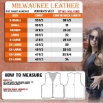 Milwaukee Leather MLL4560 Women’s Black Premium Leather Classic Braided Side Lace Deep V-Neck Motorcycle Rider Vest - Image 3