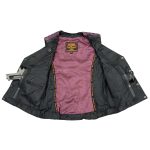 Milwaukee Leather MLL4570 Women’s Studded Phoenix Black/Purple Leather Motorcycle Vest w/ Embroidery Art - Image 4