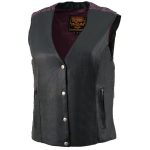 Milwaukee Leather MLL4570 Women’s Studded Phoenix Black/Purple Leather Motorcycle Vest w/ Embroidery Art - Image 7