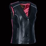 Milwaukee Leather MLL4570 Women’s Studded Phoenix Black/Purple Leather Motorcycle Vest w/ Embroidery Art - Image 5
