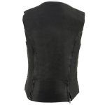 Milwaukee Leather MLL4571 Women’s Black Lightweight Motorcycle Leather Vest w/ Crinkled Leather Design - Image 7