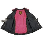 Milwaukee Leather MLL4571 Women’s Black and Pink Lightweight Motorcycle Leather Vest w/ Crinkled Leather Design - Image 4
