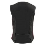 Milwaukee Leather MLL4571 Women’s Black and Pink Lightweight Motorcycle Leather Vest w/ Crinkled Leather Design - Image 2