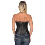 Milwaukee Leather MLL4599 Women’s Black Lambskin Leather Zipper Front Corset with Zipper Accents - Image 2