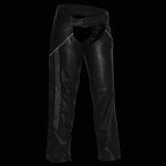 Milwaukee Leather Women’s Black Leather Hip Set Motorcycle Chaps w/ Crinkled Leg Striping MLL6500 - Image 2