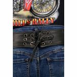 Milwaukee Leather Women’s Black Premium Leather Motorcycle Rider Chaps w/ Purple Crinkled Stripes-Reflective Trim MLL6500 - Image 7