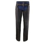 Milwaukee Leather Women’s Black Premium Leather Motorcycle Rider Chaps w/ Rhinestones Bling D-Rings-MLL6502 - Image 4