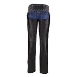 Milwaukee Leather MLL6503 Women’s Black Classic Leather Motorcycle Rider Chaps w/ Riveted Design - Image 2