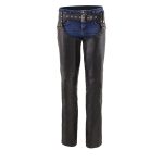 Milwaukee Leather MLL6503 Women’s Black Classic Leather Motorcycle Rider Chaps w/ Riveted Design - Image 4