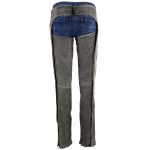 Milwaukee Leather MLL6505 Women’s Vintage Grey Slate Leather Chaps with Racing Stripes - Image 2