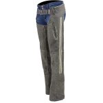 Milwaukee Leather MLL6505 Women’s Vintage Grey Slate Leather Chaps with Racing Stripes - Image 5