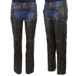 Milwaukee Leather MLL6516 Women’s Classic Black Rub-Off Low Rise Premium Leather Chaps - Image 6
