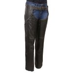 Milwaukee Leather MLL6516 Women’s Classic Black Rub-Off Low Rise Premium Leather Chaps