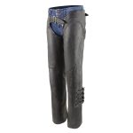 Milwaukee Leather Women’s Black Premium Leather Motorcycle Rider Protective Chaps MLL6520 - Image 8