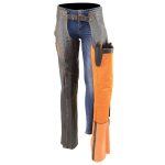 Milwaukee Leather Chaps for Women Black and Orange Premium Skin Laser Cut Accent Stitching Motorcycle Chap- MLL6525 - Image 2