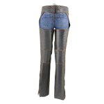 Milwaukee Leather Chaps for Women Black and Orange Premium Skin Laser Cut Accent Stitching Motorcycle Chap- MLL6525 - Image 4