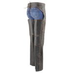Milwaukee Leather Chaps for Women Black and Orange Premium Skin Laser Cut Accent Stitching Motorcycle Chap- MLL6525 - Image 5