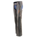 Milwaukee Leather Chaps for Women Black and Orange Premium Skin Laser Cut Accent Stitching Motorcycle Chap- MLL6525 - Image 7