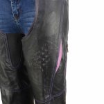 Milwaukee Leather Chaps for Women Black and Purple Premium Skin Laser Cut Accent Stitching Motorcycle Chap- MLL6525 - Image 5