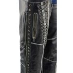 Milwaukee Leather Premium Black Leather Motorcycle Chaps for Women w/ Rubbed Seams-Lace Detail MLL6526 - Image 4