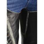 Milwaukee Leather Premium Black Leather Motorcycle Chaps for Women w/ Rubbed Seams-Lace Detail MLL6526 - Image 5