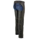 Milwaukee Leather Chaps for Women Black Premium Skin Rubbed Seams- Accented Lace Detailing Motorcycle Chap- MLL6527 - Image 2