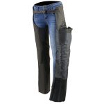 Milwaukee Leather Women’s Black Lightweight Premium Goat Skin Leather Motorcycle Chaps w/ Accent Lacing -MLL6535 - Image 4