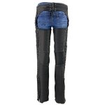 Milwaukee Leather Women’s Black Lightweight Premium Goat Skin Leather Motorcycle Chaps w/ Accent Lacing -MLL6535 - Image 2