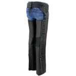 Milwaukee Leather Women’s Black Lightweight Premium Goat Skin Leather Motorcycle Chaps w/ Accent Lacing -MLL6535 - Image 8