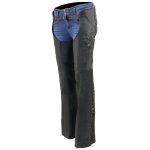 Milwaukee Leather Women’s Black Lightweight Premium Goat Skin Leather Motorcycle Chaps w/ Accent Lacing -MLL6535 - Image 7