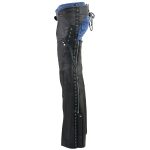 Milwaukee Leather Women’s Black Lightweight Premium Goat Skin Leather Motorcycle Chaps w/ Accent Lacing -MLL6535 - Image 5