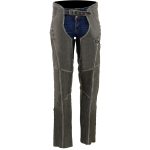 Milwaukee Leather Women Distress Grey Premium Leather Motorcycle Chaps w/ Accent Lace Details MLL6536 - Image 7