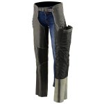 Milwaukee Leather Women Distress Grey Premium Leather Motorcycle Chaps w/ Accent Lace Details MLL6536 - Image 4