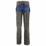 Milwaukee Leather Women Distress Grey Premium Leather Motorcycle Chaps w/ Accent Lace Details MLL6536 - Image 2