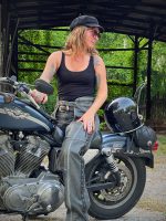 Milwaukee Leather Women Distress Grey Premium Leather Motorcycle Chaps w/ Accent Lace Details MLL6536 - Image 9