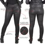 Milwaukee Leather MLL6690 ‘Sandy’ Women’s Black Lambskin Stretch Leather Pants - Image 5