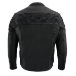 Milwaukee Leather MLM1500 Men’s Crossover Black Leather Scooter Jacket with Reflective Skulls - Image 12