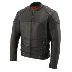 Milwaukee Leather MLM1505 Men’s ‘Assault Racer’ Black Leather Jacket with Triple Side Straps - Image 7