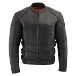 Milwaukee Leather MLM1505 Men’s ‘Assault Racer’ Black Leather Jacket with Triple Side Straps - Image 8