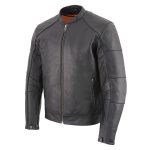 Milwaukee Leather MLM1507 Men’s Black ‘Super-Clean’ Sport Style Biker Jacket - Image 9