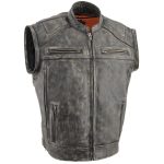 Milwaukee Leather MLM1509 Men’s Distressed Brown ‘2 in 1’ Leather Jacket with Zip-Off Sleeves - Image 7