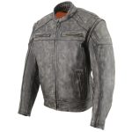 Milwaukee Leather MLM1509 Men’s Distressed Brown ‘2 in 1’ Leather Jacket with Zip-Off Sleeves - Image 13