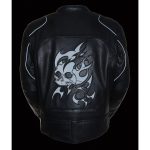 Milwaukee Leather MLM1510 Men’s Black Leather Scooter Jacket with Reflective Skull - Image 6